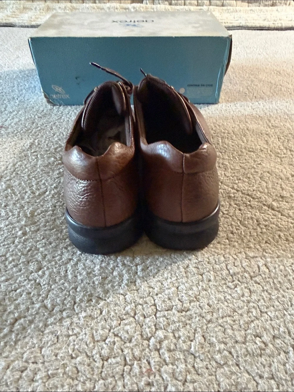 Aetrex Men's Brown Leather Slip-On Lace Casuals 12W New